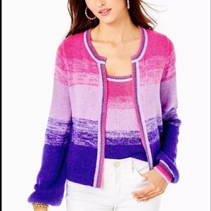 Lilly Pulitzer Tessalyn Sweater Set in Cabochon Purple Ombré Size XS